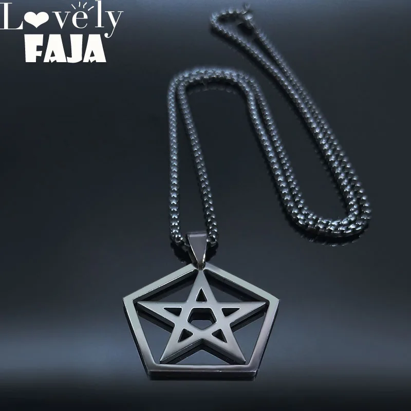 2021 модные ожерелья из нержавеющей стали в форме пятиконечной звезды для женщин