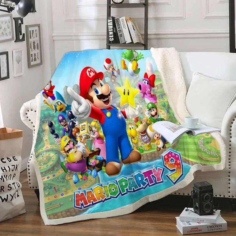 Новинка 2020 одеяло в стиле игры Super Mario с 3D принтом Sherpa на кровати детский цветочный