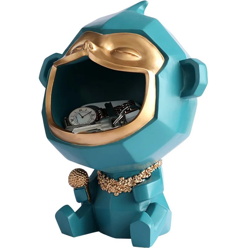 

Lovely Mouth Storage Monkey Statue Candy Key Storage Rack Creative Home Bedroom Decoration Remote Control Box Housewarming Gift