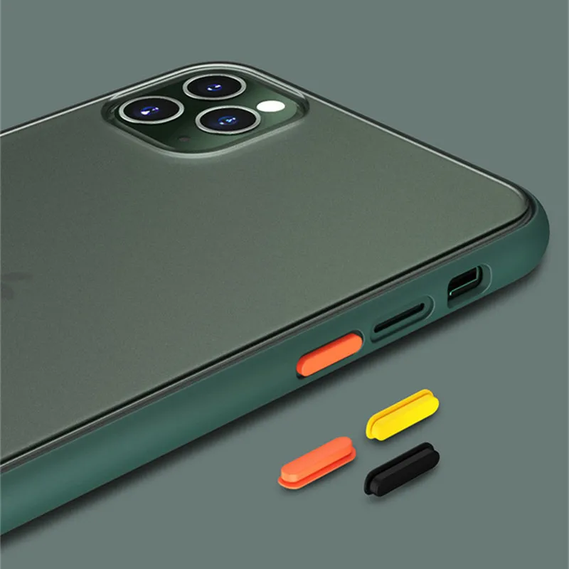 Luxury Transparent Matte Case For iphone 11 Pro XS MAX XR X Hybrid Shockproof Silicone Phone Case For iPhone 6 6s 7 8 Plus Cover