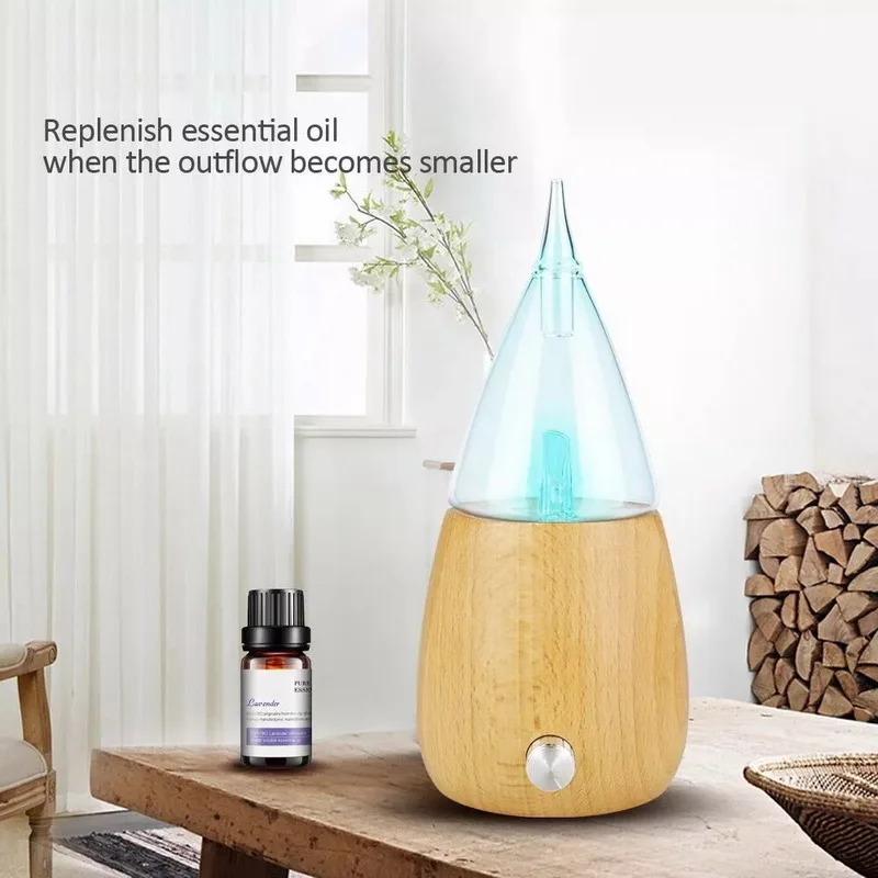 

Air Humidifier Waterless Pure Wood Glass Ultrasonic Aromatherapy Vaporizer Aroma Difusor Home Essential Oil Diffuser Nebulizer