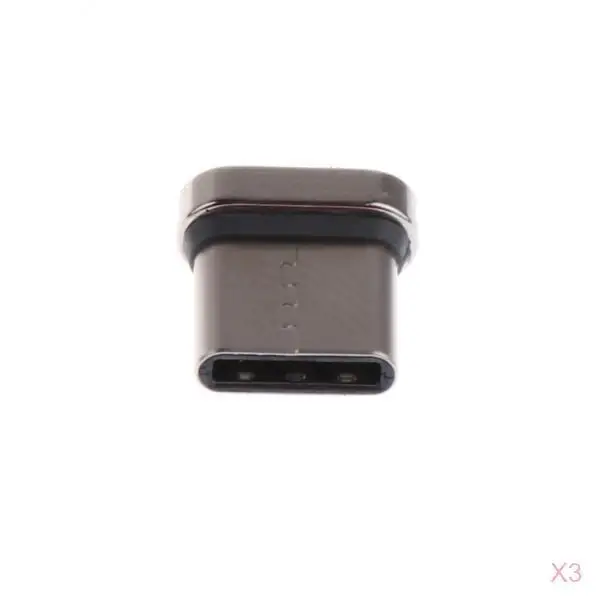 3 шт. алюминиевый сплав usb type C шнур со штырем магнитный наконечник зарядное устройство адаптер разъем для Android телефонов и планшетов серебро