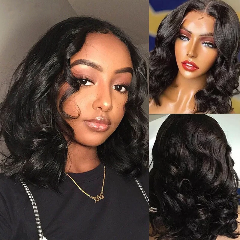 

Body Wave Short Bob Wigs Loose Wave 13x4 Lace Front Human Hair Wigs Brazilian Lace Frontal Wig 4x4 Closure Wigs No Tangle VSHOW