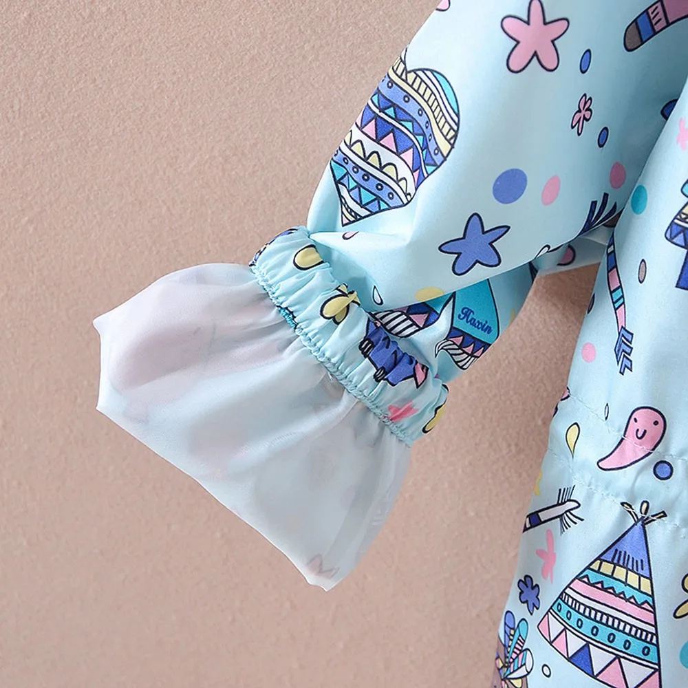 Детский Тренч с рисунком для мальчиков и девочек сезон весна осень Верхняя