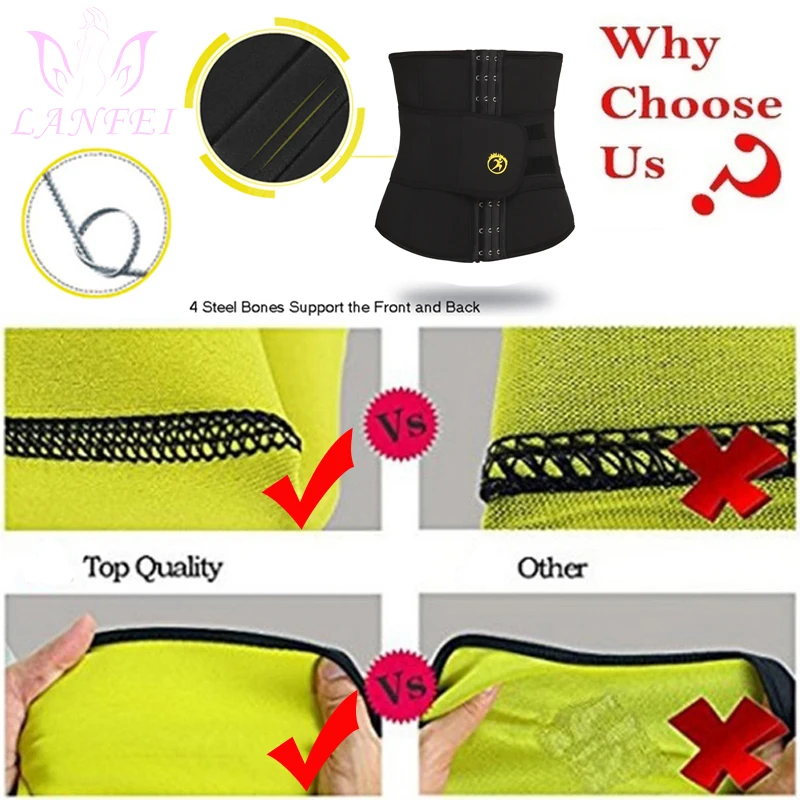 LANFEI Men Waist Trainer Slimming Belt Body Shaper Sweat Sauna Modeling Strap Workout Waist Trimmer Weight Loss Corset Plus Size