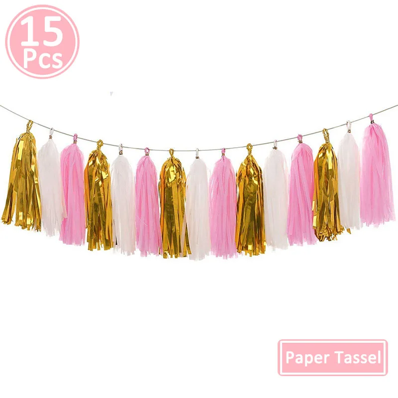 gold pink Tassel 16 дюймов, розовое золото, с днем рождения, фольга, воздушный шар, баннер, украшение, 1-й первый день рождения, для маленьких мальчиков и девочек, вечерние, мой один год, день рождения, для детей - Цвет: gold pink Tassel