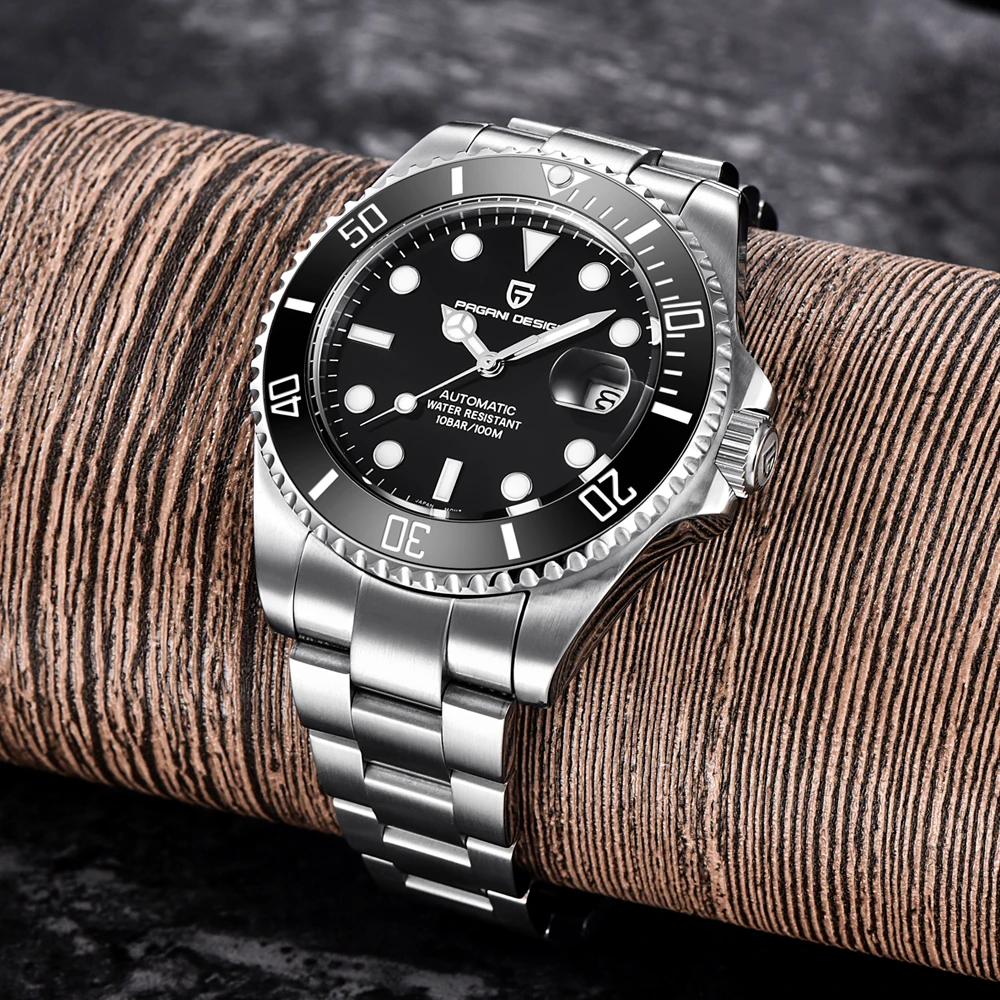 PAGANI дизайнерские брендовые Роскошные мужские часы черные автоматические из