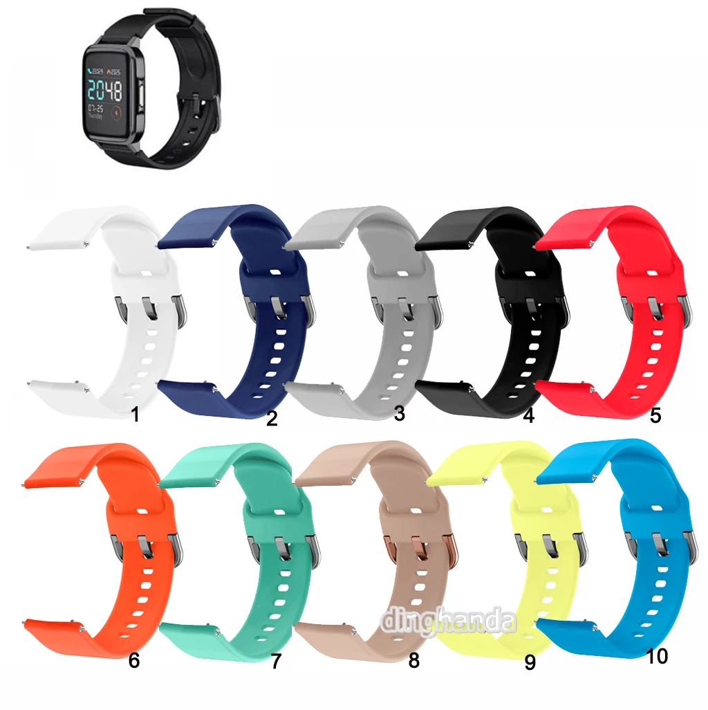 

Soft Silicone Watch Strap Band For Haylou LS02 Smart Watch Wrist band for Haylou LS01 20mm correa