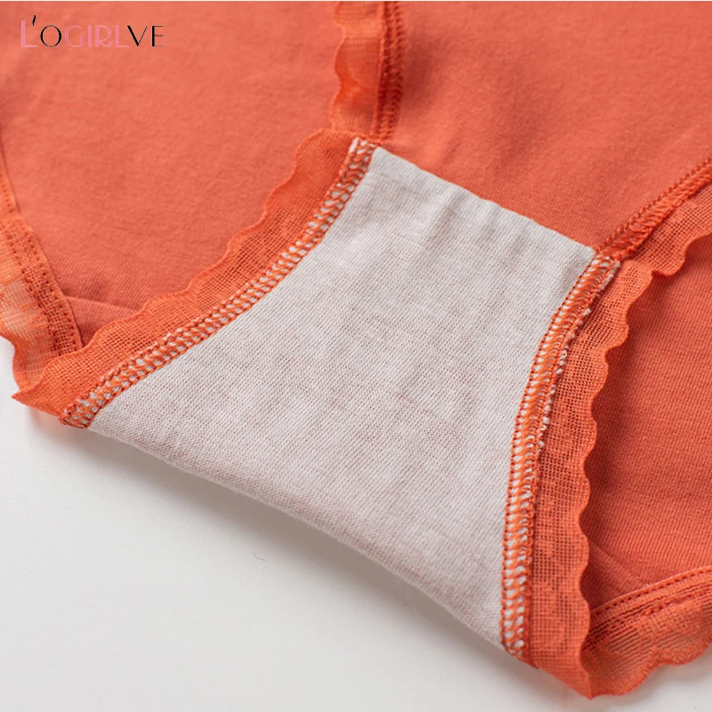 

Logrilve 4Pcs Fashion Solid Lady Panties Breathable Female Underwear Lingerie Women Sexy Cotton High Quality Knickers Briefs