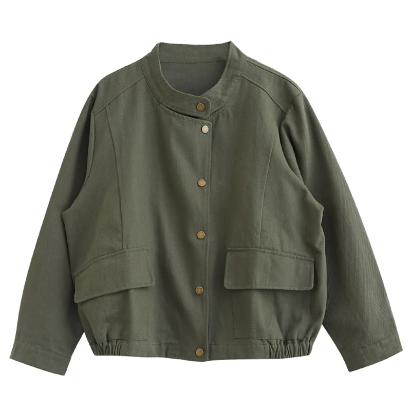 

DIMANAF 2020 Plus Size Autumn Jacket Solid Women Short Design Coat Female 2020 Casual Style Vintage Fashion New Basic Jacket