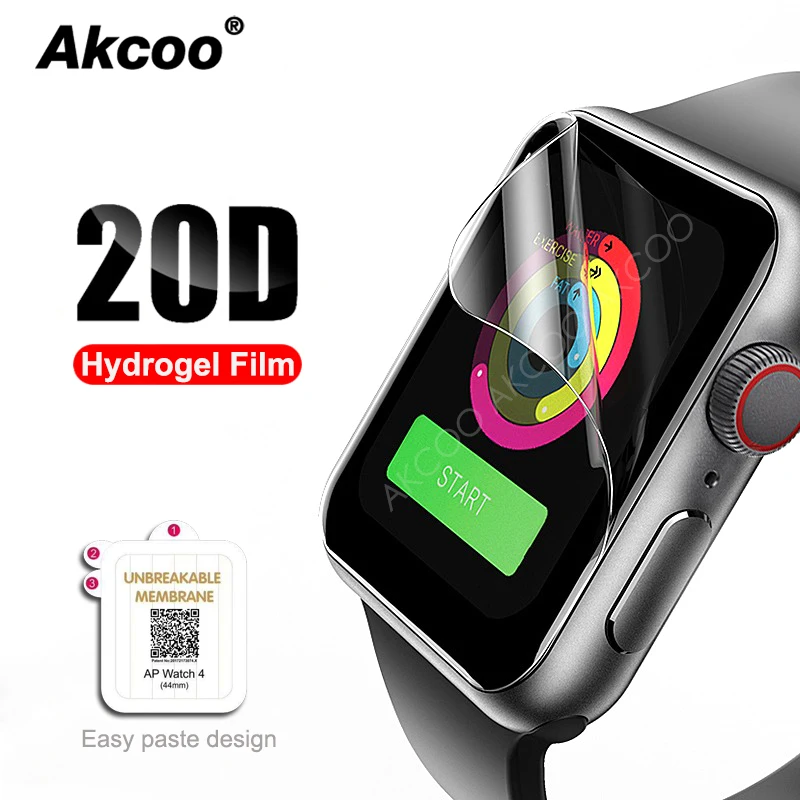 Гидрогелевая защитная пленка Akcoo для Apple watch 5 стойкая к царапинам Защитная 1 2 3 4