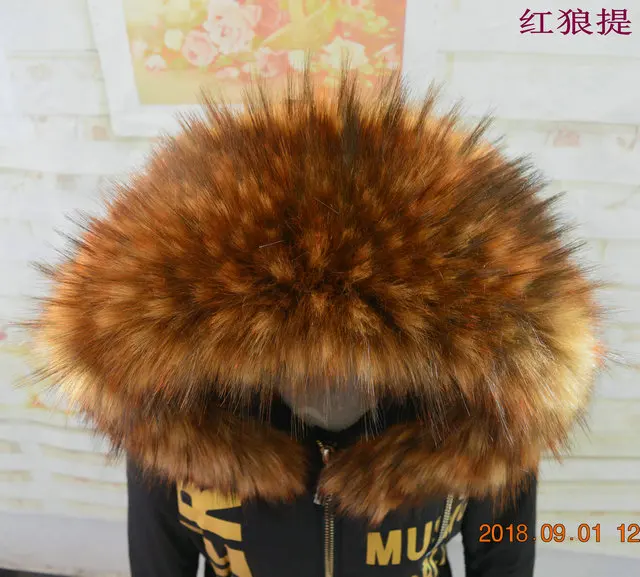 Разноцветная зимняя куртка Паркера с воротником из искусственного меха енота