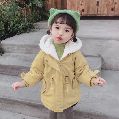 Пальто для девочек 3-7 лет новая зимняя детская одежда на осень и зиму из плотного