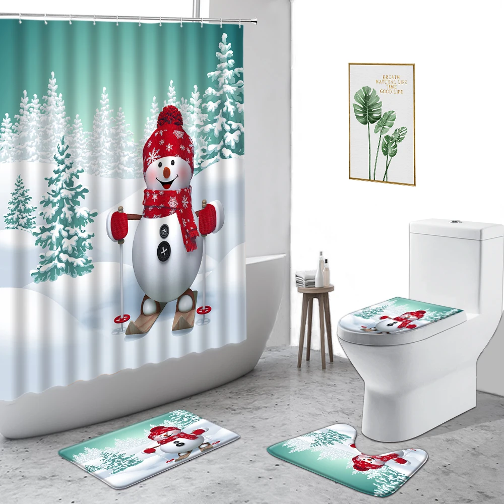 4 шт./комплект коврики для ванной на рождественскую ёлку | Дом и сад