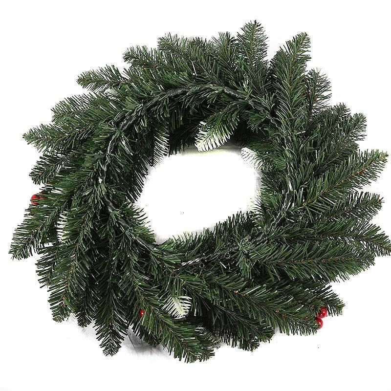 

Xmas Frosted Berry Wreath with Red Berries and Cones for Home Wall, Window, Staircase, Door Decor (40 cm)