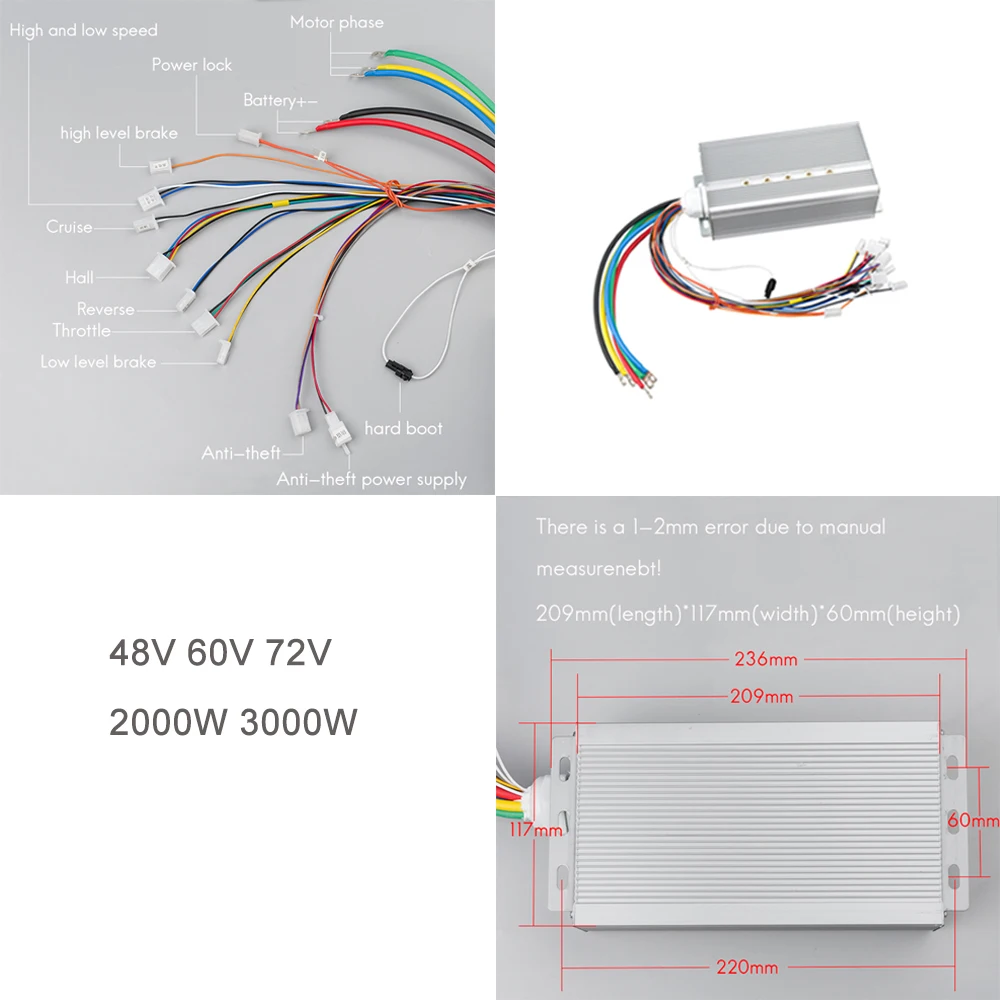 Электрический самокат комплекта мотор электрический Go kart комплект 2000W 3000W 48V 72V