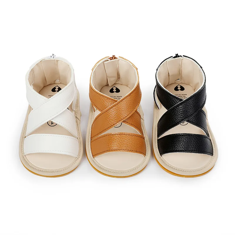 

Children Summer Fashion Breathable Shoes Baby Kids Back Zipper Soft Sole Sandals Infant Boys Girls Toddler Shoes 1m 2m 10m 12m