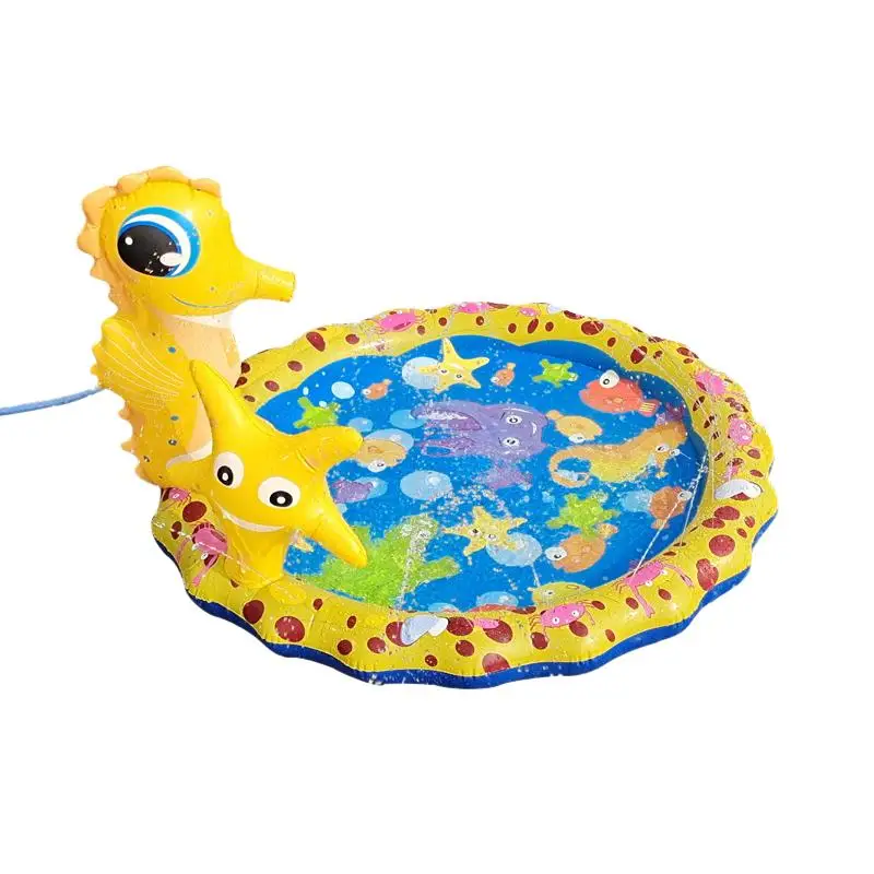 

3D Inflatable Swimming Pool Seahorse Sprinkler Pad For Kids Outside Sprinkler Play Mat Summer Outdoor Games Mat Inflatable Pool