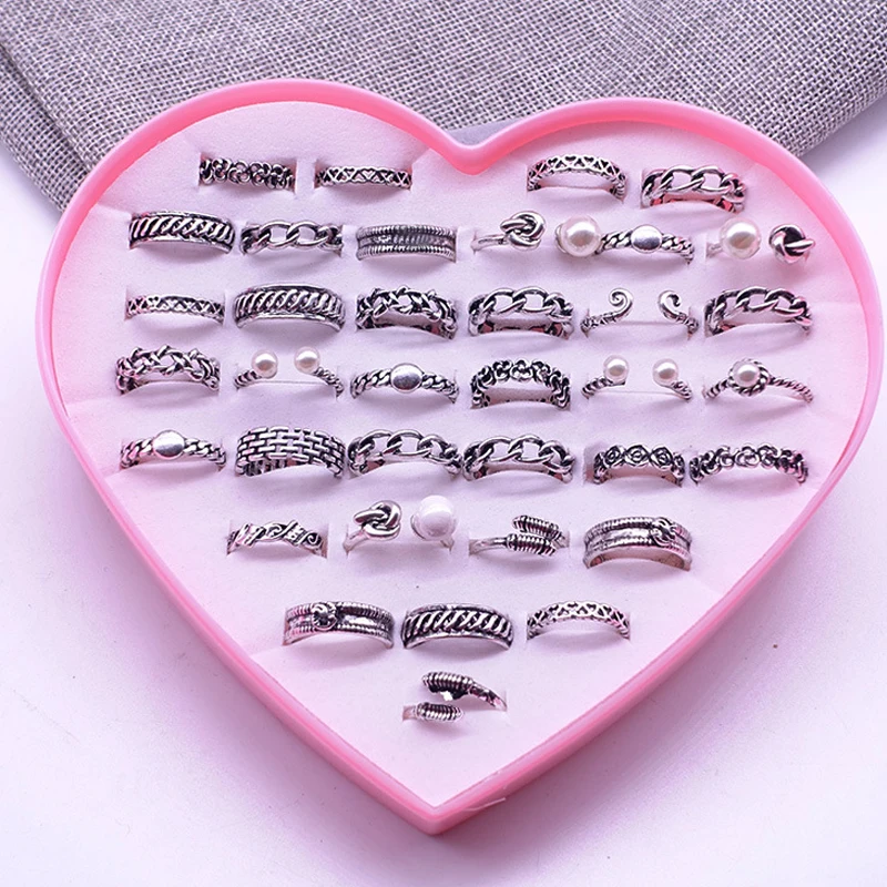 2/10/36 шт. Новое поступление Винтаж Для женщин кольцо рука об руку модное