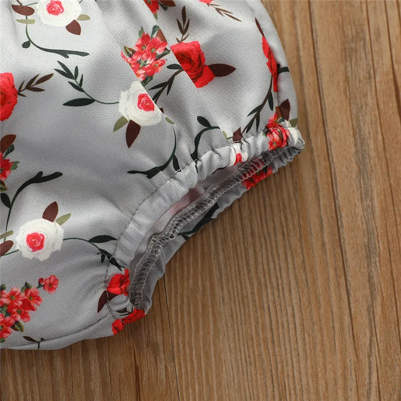 

Newborn Baby Girl Clothes Fly Sleeve Solid Tops Floral Print Shorts Headbands Outfits Clothes summer Infant Girls Cloth Baby Set