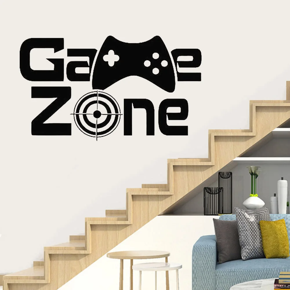 Gamer Wall Decal Game Zone Decor Video Vinyl Stickers for Kids Rooms Removable Home Decoration Art Mural | Дом и сад