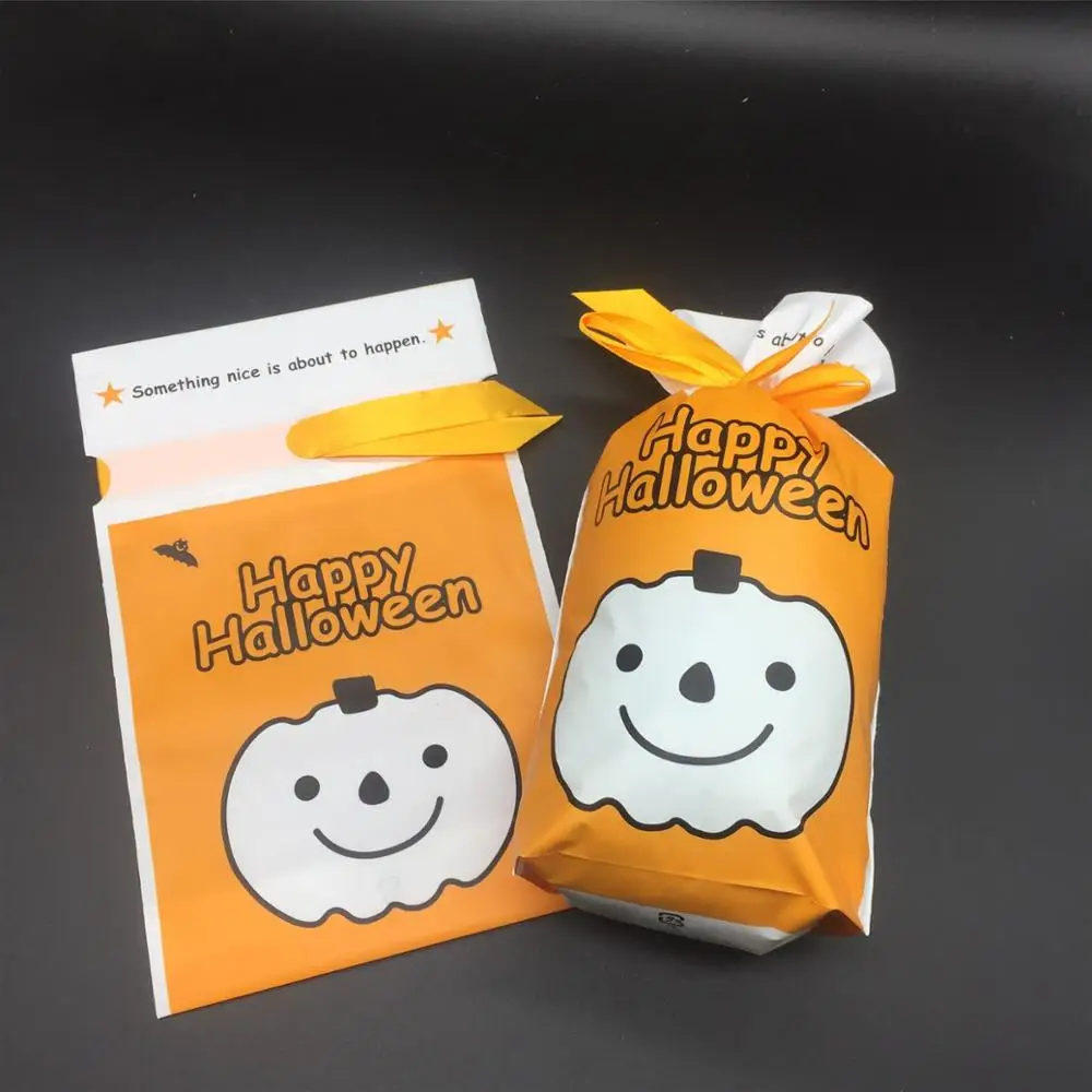 Halloween LBSISI жизнь 50/100 шт мешки для печенья, конфет Рождественский подарок сумки закуски с нугой и PE Пластик сумка-кисет День рождения свадьба - Цвет: Halloween