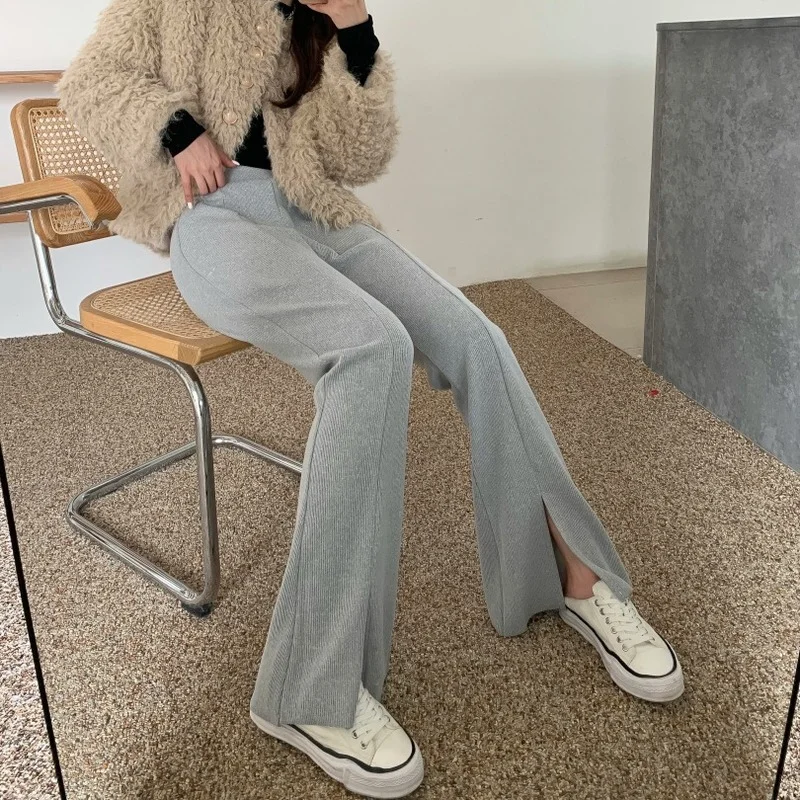

High Waist Solid Casual Long Capris Female Korean Loose Flare Pants for Women Clothing Ins Hipster Sweatpants Spring Trousers