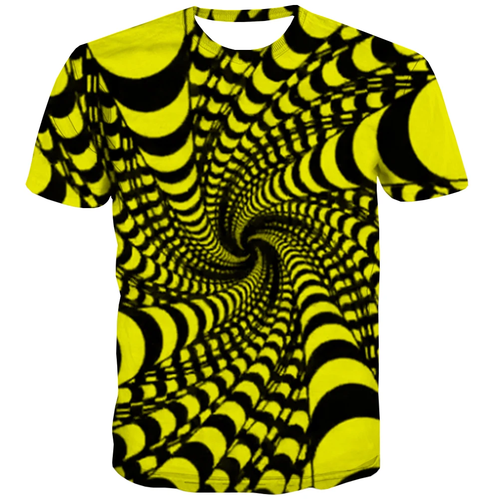 

UNEY Swirl T Shirt Psychedelic US Size Shirt 3D Print Tee Shirt Stripe Graphic Short Sleeve Unisex Plus Size La Top Tees