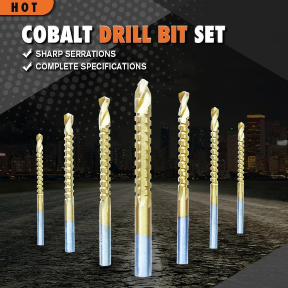6 шт. кобальтовые сверла высокоскоростные стальные титановые 3-8 мм для