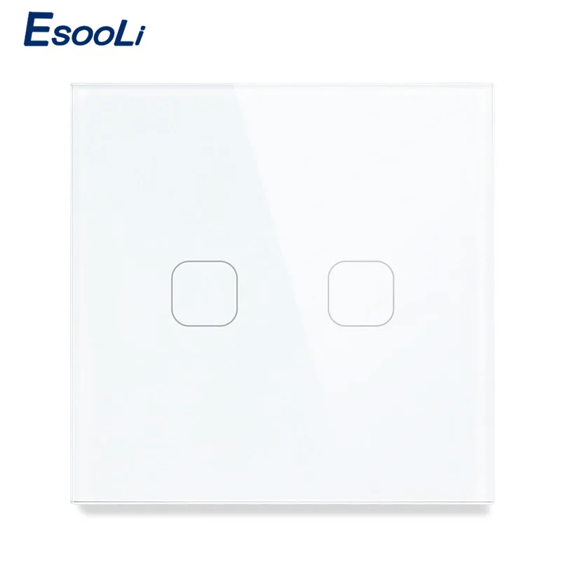 Esooli AC220V 2 банды 1Way светильник настенный сенсорный экран Переключатель ЕС
