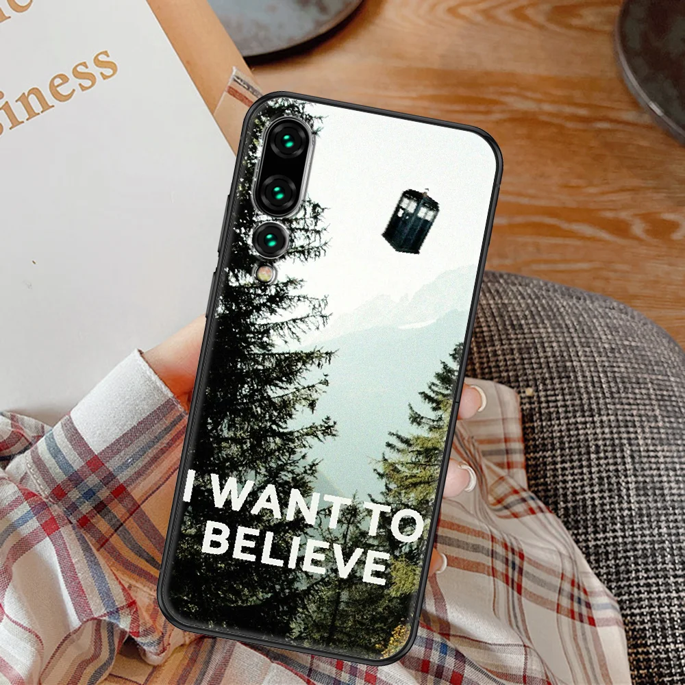 The X Files I Want to Believe Phone Case For Huawei P Mate P10 P20 P30 P40 10 20 Smart Z Pro Lite black painting bumper 3D back |