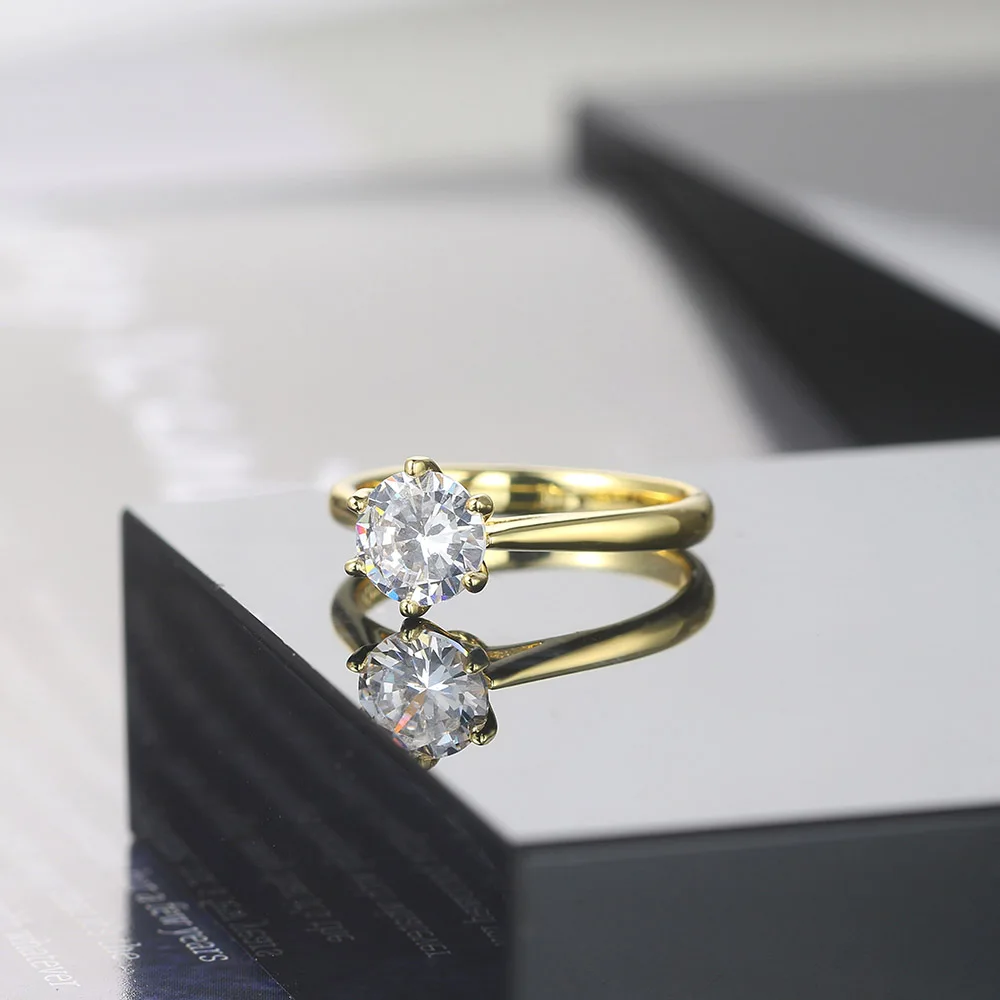 Женское кольцо с фианитом 3 цвета KCR033|Обручальные кольца| |