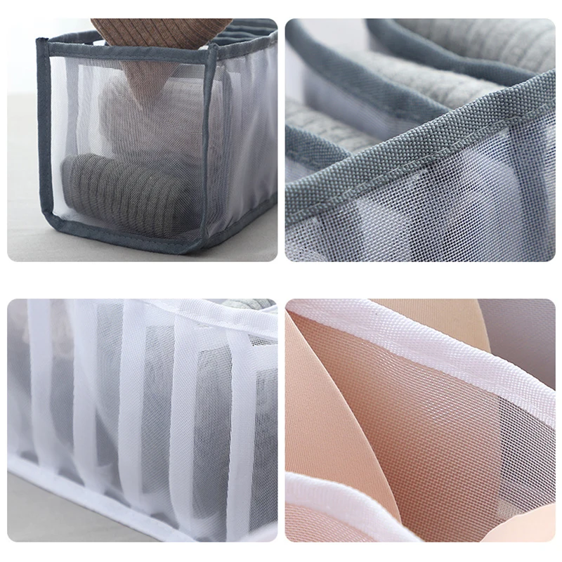 

3pcs/set Underwear Storage Box Folding Closet Organizer Bra Sock Panty Underwear Organizer for Dormitory Bedroom Drawer Divider