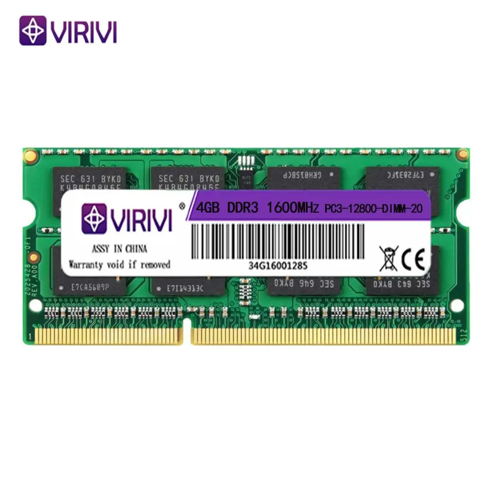 Оперативная память для ноутбука VIRIVI DDR3 DDR4 2G 4GB 8GB 1333 1600 1866 2133 2400 2666Mhz SO DIMM 1 35 V 5 2