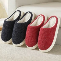womens winter shoes cotton fabric knitted warm slippers men couples house non slip flat heel home slipper ladies indoor bedroom