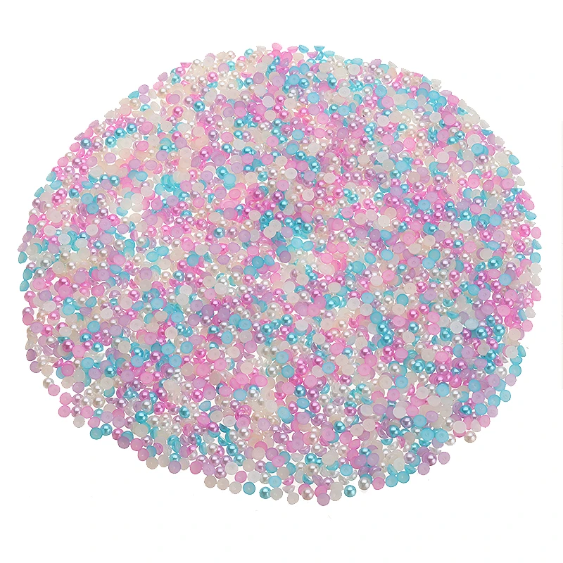 3000 шт. разноцветные полукруглые бусины 4 мм имитация жемчуга плоская задняя часть