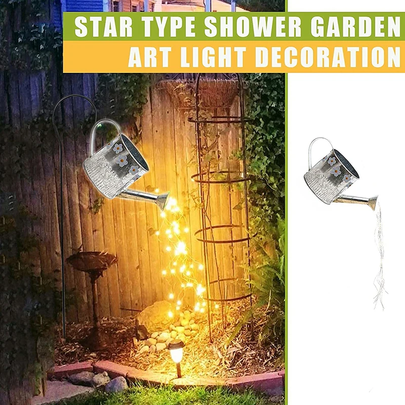 

Watering Tank Solar Garden Landscape Path Led String Lamp Courtyard Stake With Flowerpot Courtyard Lawn Art Outdoor Christmas