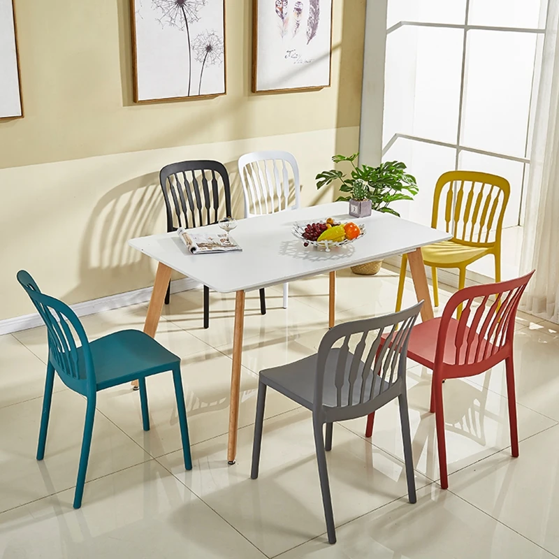 

Plastic dining chair adult thick simple home dining table and chair nordic negotiation chair mahjong leisure horn chair