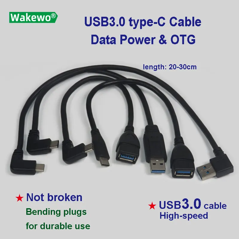 Кабель WAKEWO изгиб кабеля USB 3 0 высокая скорость 30 см короткий для телефона huawei samsung