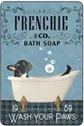 Металлический жестяной знак, французский бульдог, мыло для ванны, ванной, гостиной, украшение для любимой собаки, украшение для дома, настенное художественное украшение
