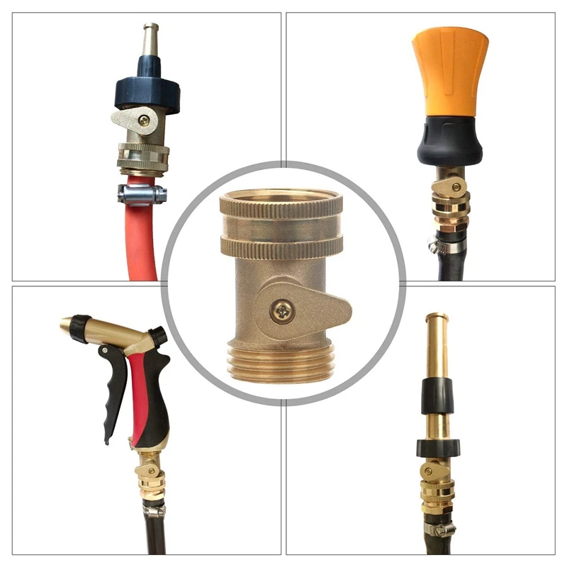 Promotion! 3/4 Inch Solid Brass Shut Off Valve Garden Hose Connector 2 Pack Heavy Duty Water Turn Ball Adapter F |
