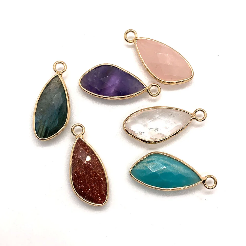 

Natural Stone Golden Sandstone Necklace Pendant 11x25mm Irregular Amazonite Charms for DIY Bracelet Earrings Jewelry Accessories