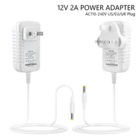 white ac 110v 240v to dc 5 5x2 1mm 12v 2a power supply adapter us eu uk plug connector for 5050 3528 strip led cctv camera ycdc