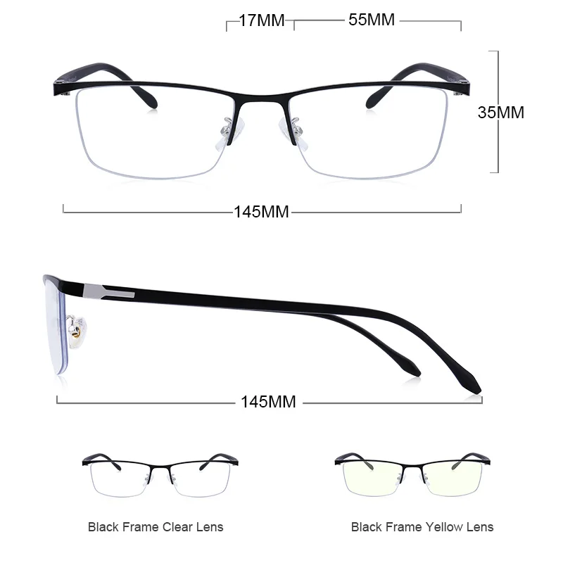 Компьютерные очки VEGOOS мужские квадратные с защитой от синего излучения в деловом