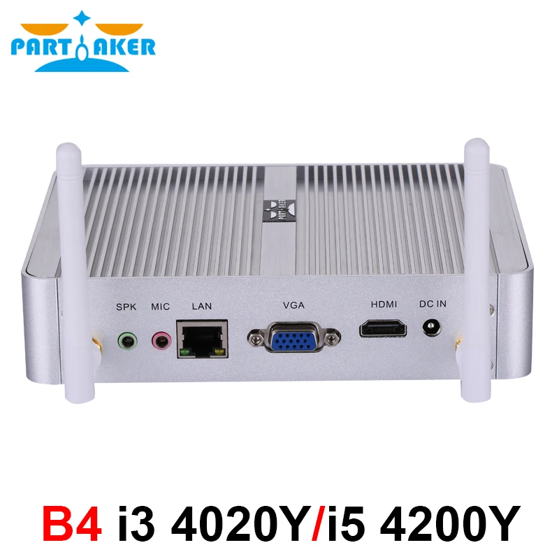 Partaker B4 Intel Core 22nm Dual Core i3 4020Y i5 4200Y Processor HTPC Mini PC with HDMI VGA 4K HD