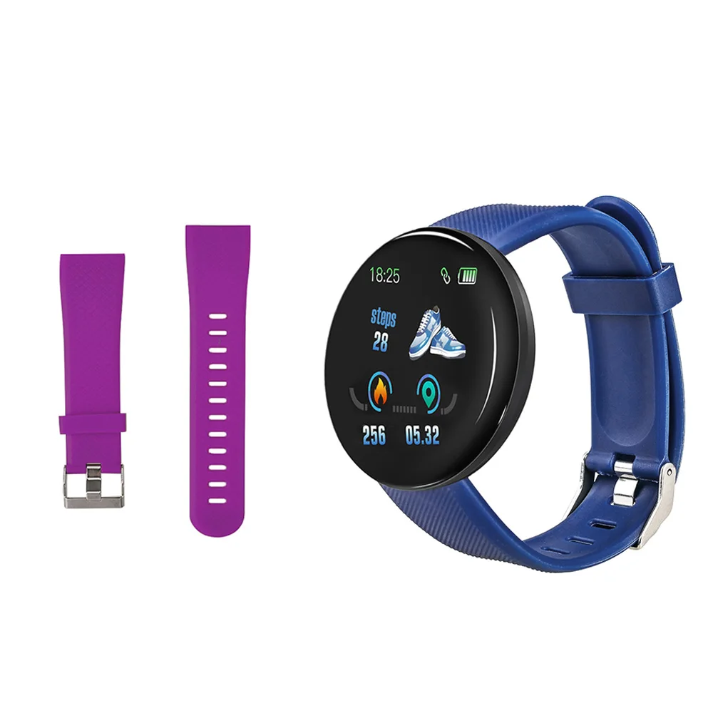 Blue N Purple strap 116 плюс смарт-браслет D13 спортивный фитнес-браслет D18 умный Браслет измерение кровяного давления шагомер Smartband часы - Цвет: Blue N Purple strap