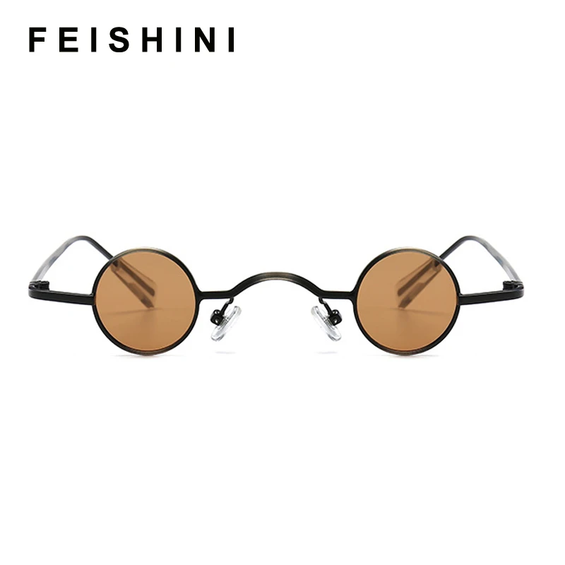 Солнцезащитные очки FEISHINI мужские круглые классические винтажные готические