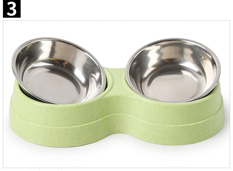 Миски для собак двойная нержавеющая сталь нескользящая Съемная питьевая вода