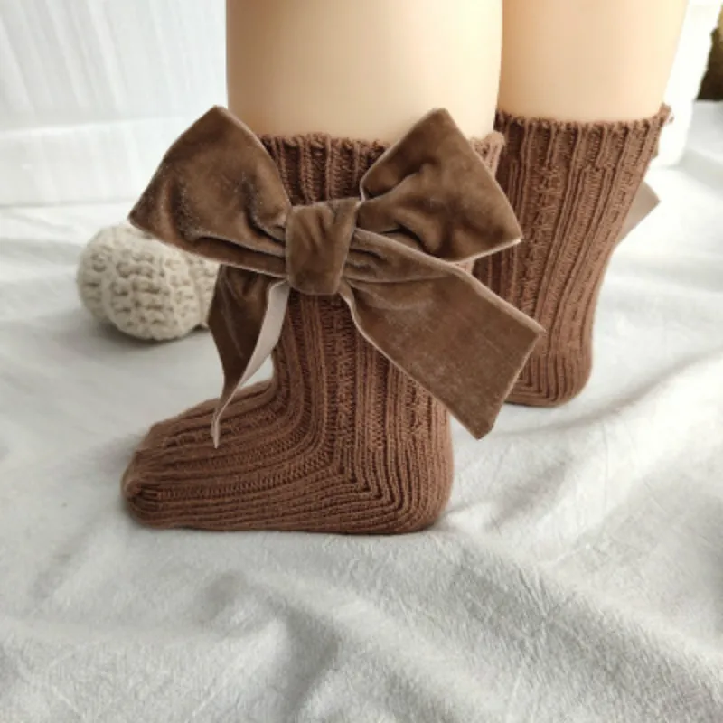 

Baby Infant Boys Girls Socks Newborn Toddler Bow Knot Solid Cotton Stretch Autumn Winter Ankle High Socks Leg Warmer 0-5Y