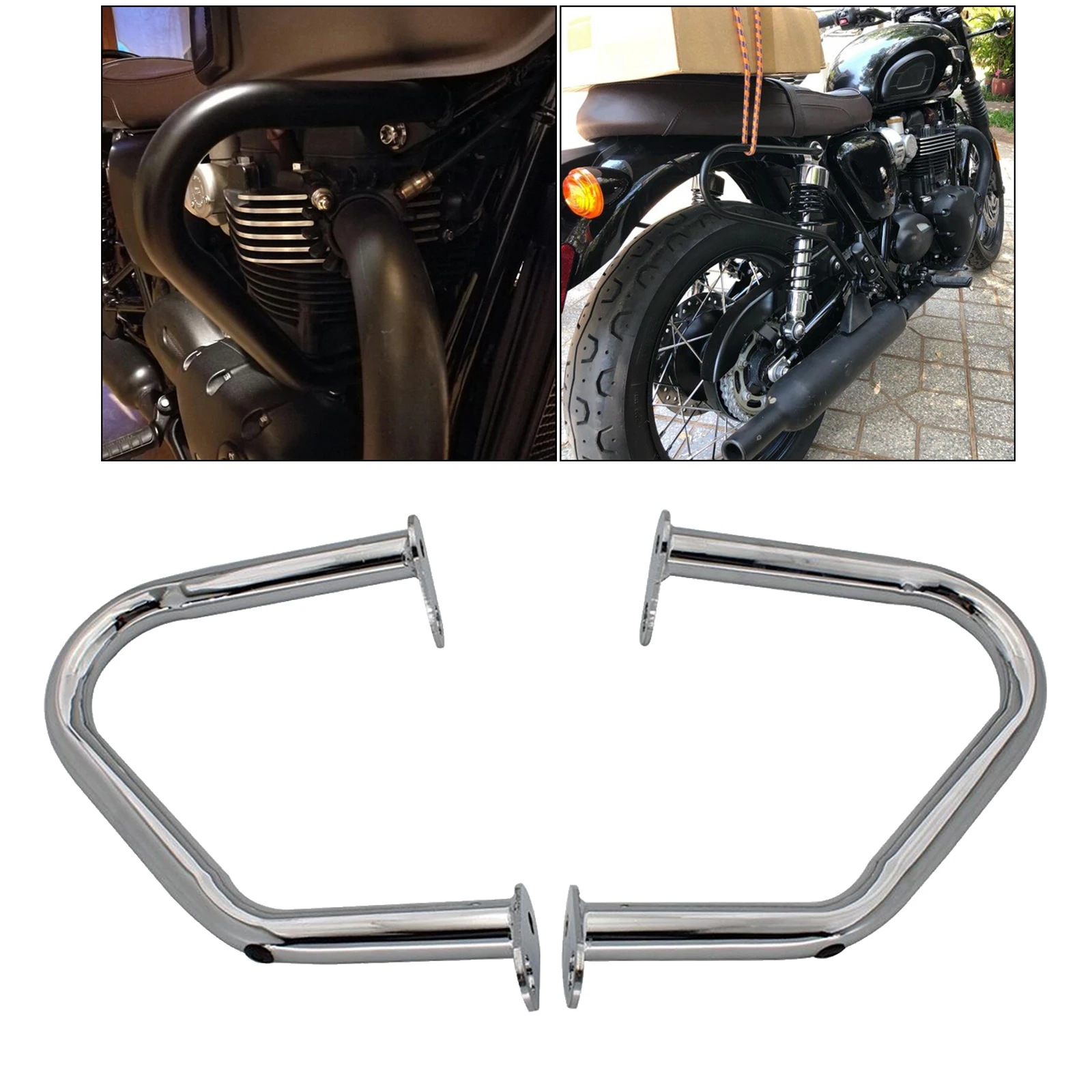 

1 пара хромированных полос защиты двигателя мотоцикла для T100 T120 16-19